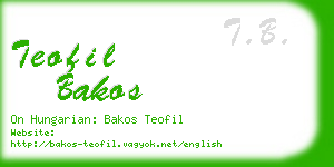 teofil bakos business card